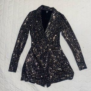 Windsor Gold & Black sparkly romper